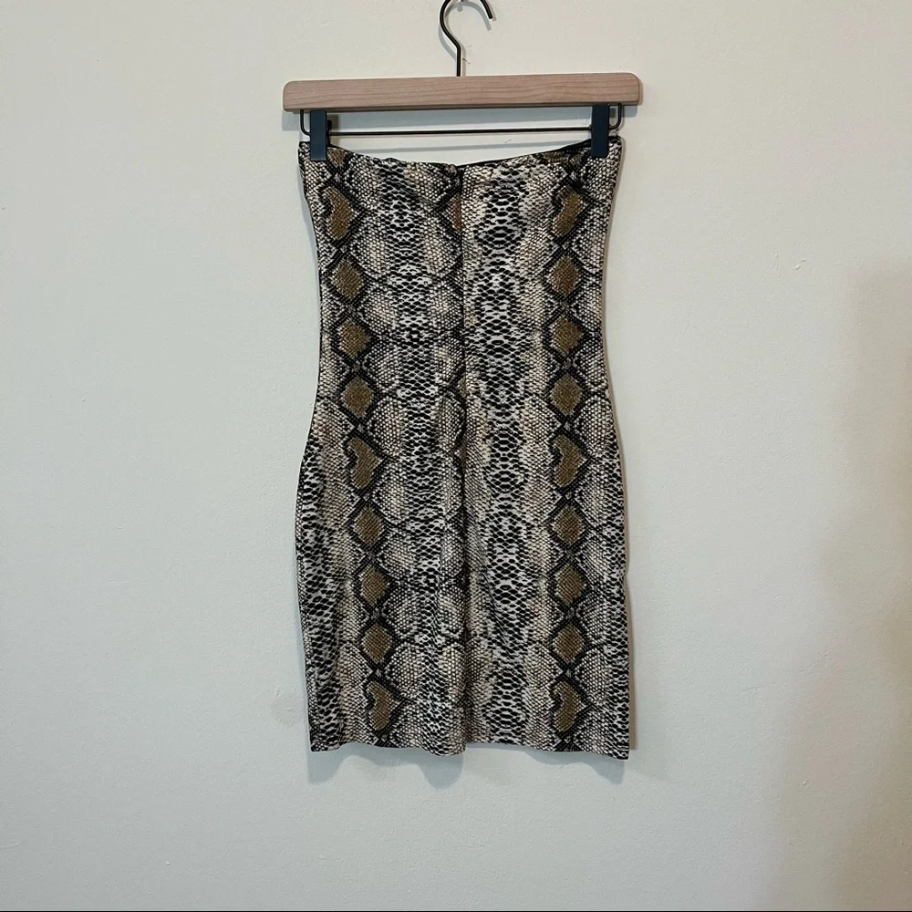 NWT I.AM.GIA Devon Dress Snakeskin Mini Bodycon Strapless - Picture 4 of 6